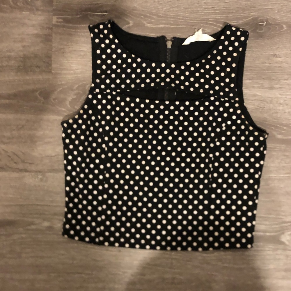 Jack by BB Dakota polka dot crop top